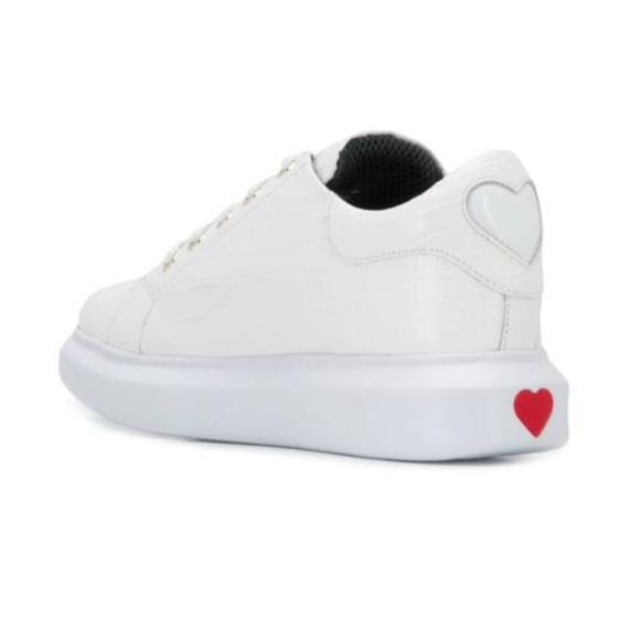 Love Moschino womens embossed leather heart patch chunky trainer size 38 - Picture 1 of 16